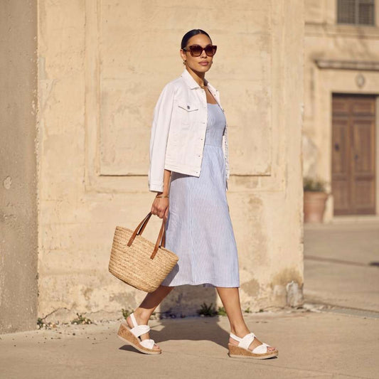 Lifestyle image for Riley Slingback Wedge - Bright White