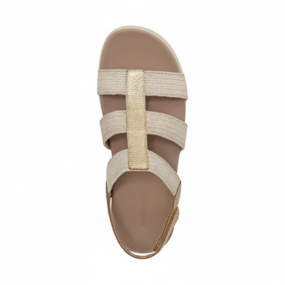 Sabrina Flatform Sandal - Gold Leather