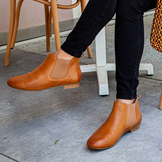 Lifestyle image for Sally Chelsea Boot - Dark Tan