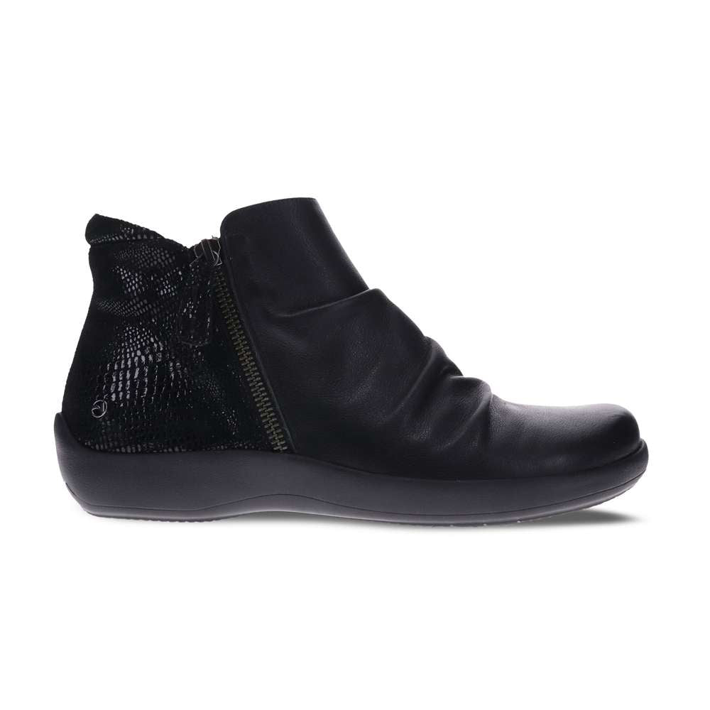 Salzburg Zip Ankle Boot - Black Lizard