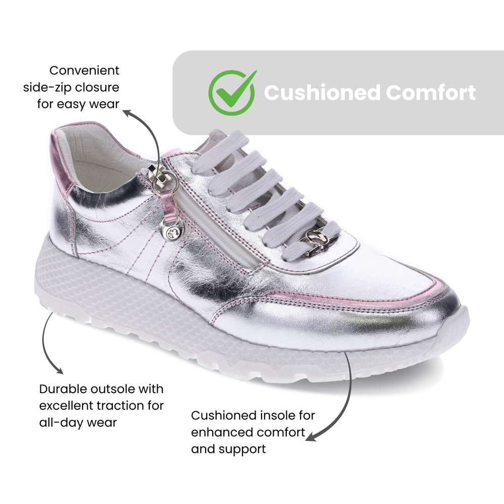 Sapporo Zip Casual Sneaker - Silver