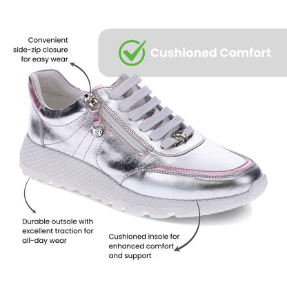 Sapporo Zip Casual Sneaker - Silver