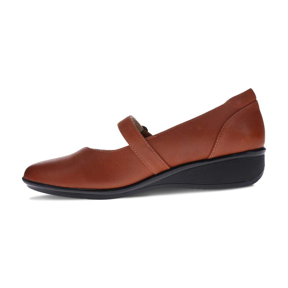 Sicily Wedged Mary-Jane - Cognac