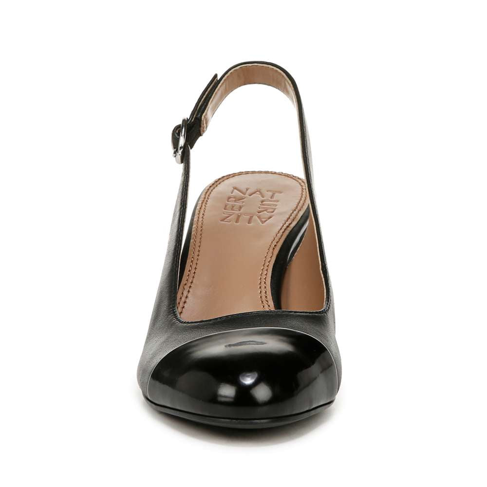 Sophie Slingback Pump - Black Leather