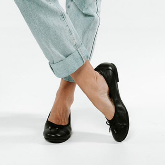 Lifestyle image for St. Barts Ballet Flats - Black French