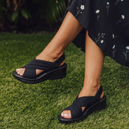 Sunset Wedge Sandal - Black