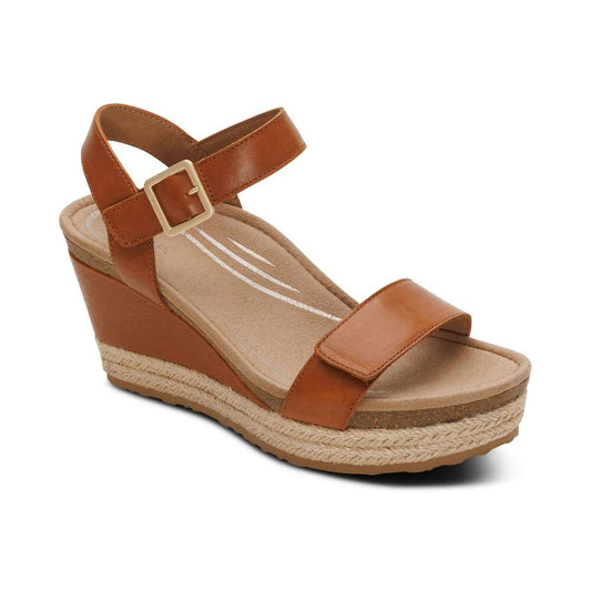Sydney Espadrille Wedge - Cognac
