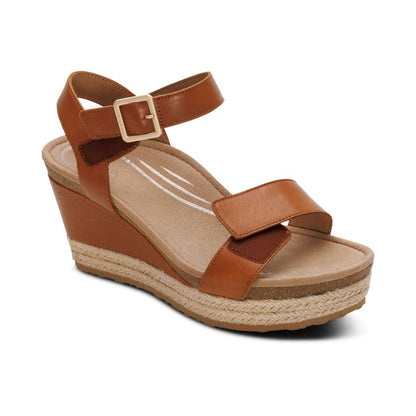 Sydney Espadrille Wedge - Cognac