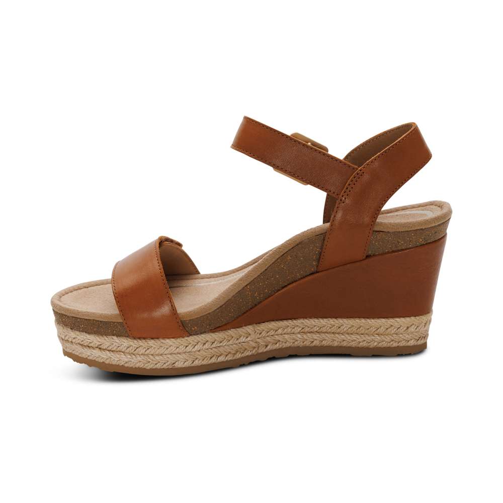 Sydney Espadrille Wedge - Cognac