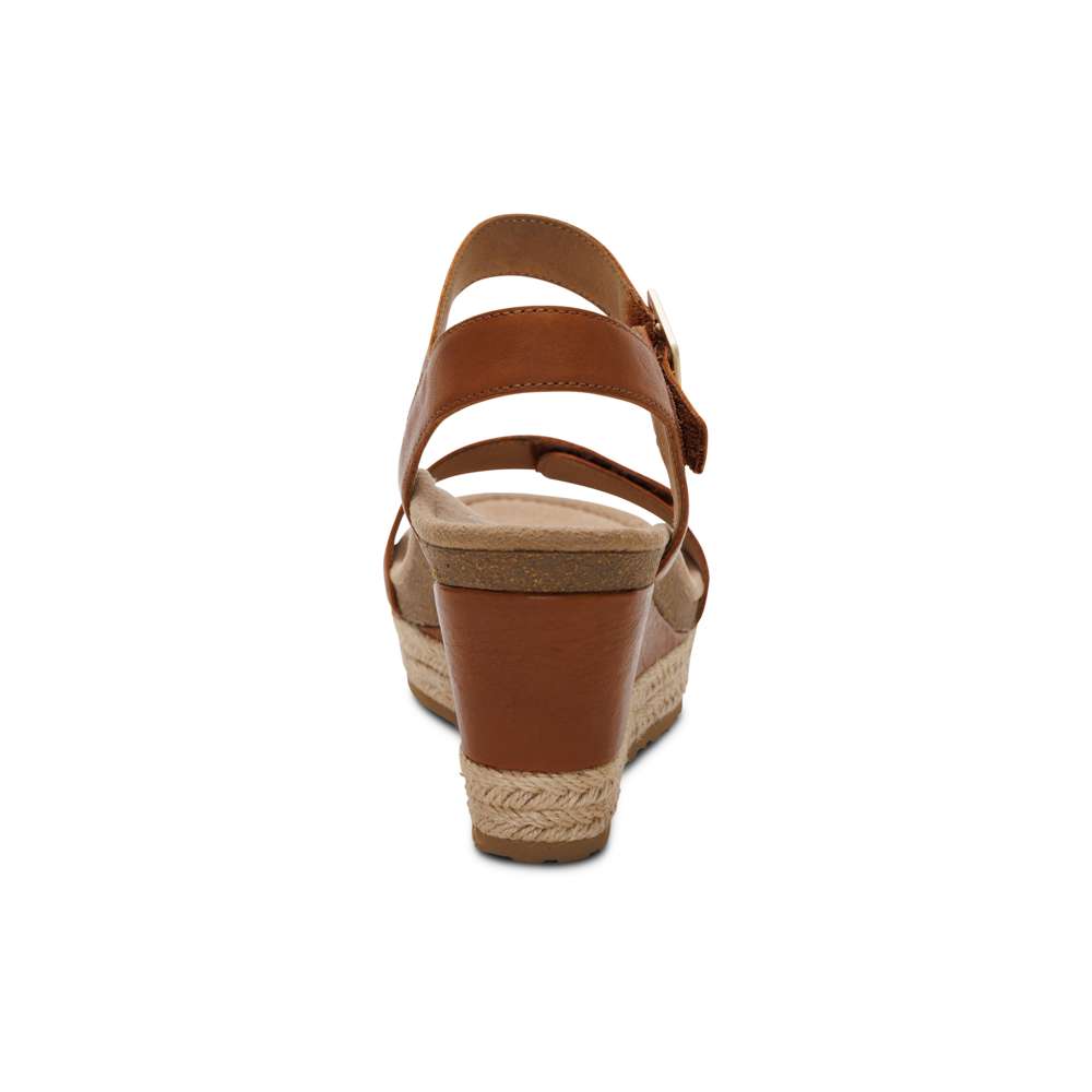 Sydney Espadrille Wedge - Cognac
