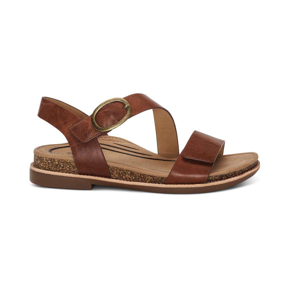 Tamara Strapped Sandal - Walnut