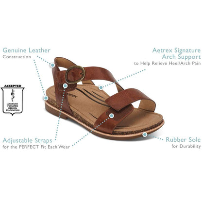 Tamara Strapped Sandal - Walnut