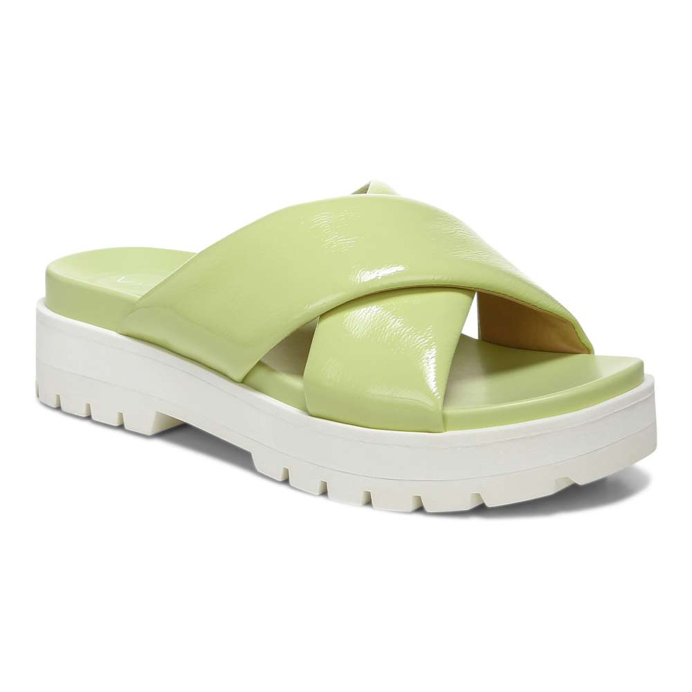 Vesta Flatform Lug Sandal - Pale Lime