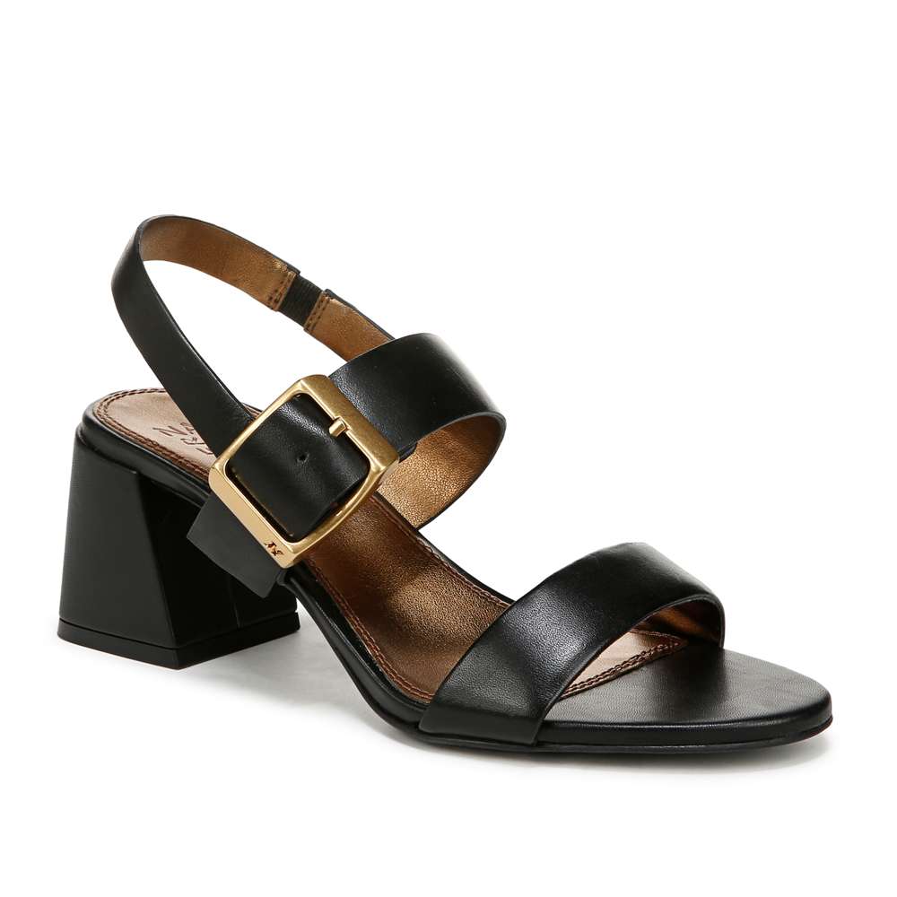 Vicky Dress Heeled Sandal - Black Leather