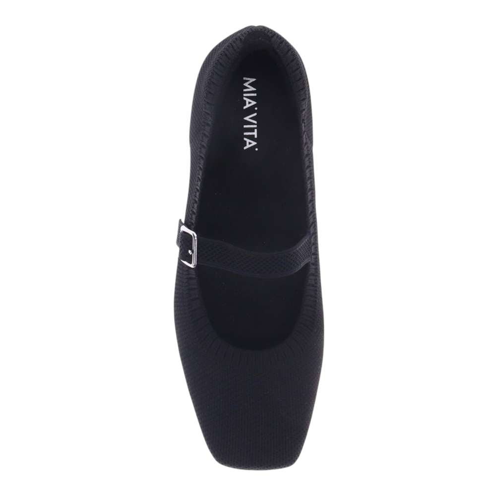 Violet Mary-Jane Flats - Black