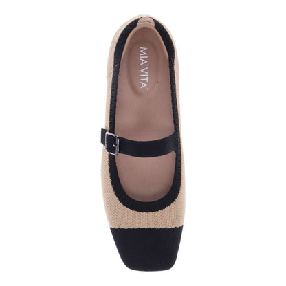 Violet Mary-Jane Flats - Natural Black