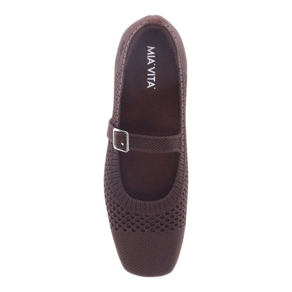 Violet Open Knit Flat - Chocolate