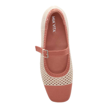 Violet Open Knit Flat - Terracotta