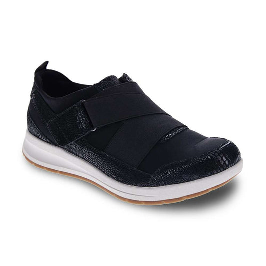 Virginia Adjustable Casual Sneaker - Black Lizard