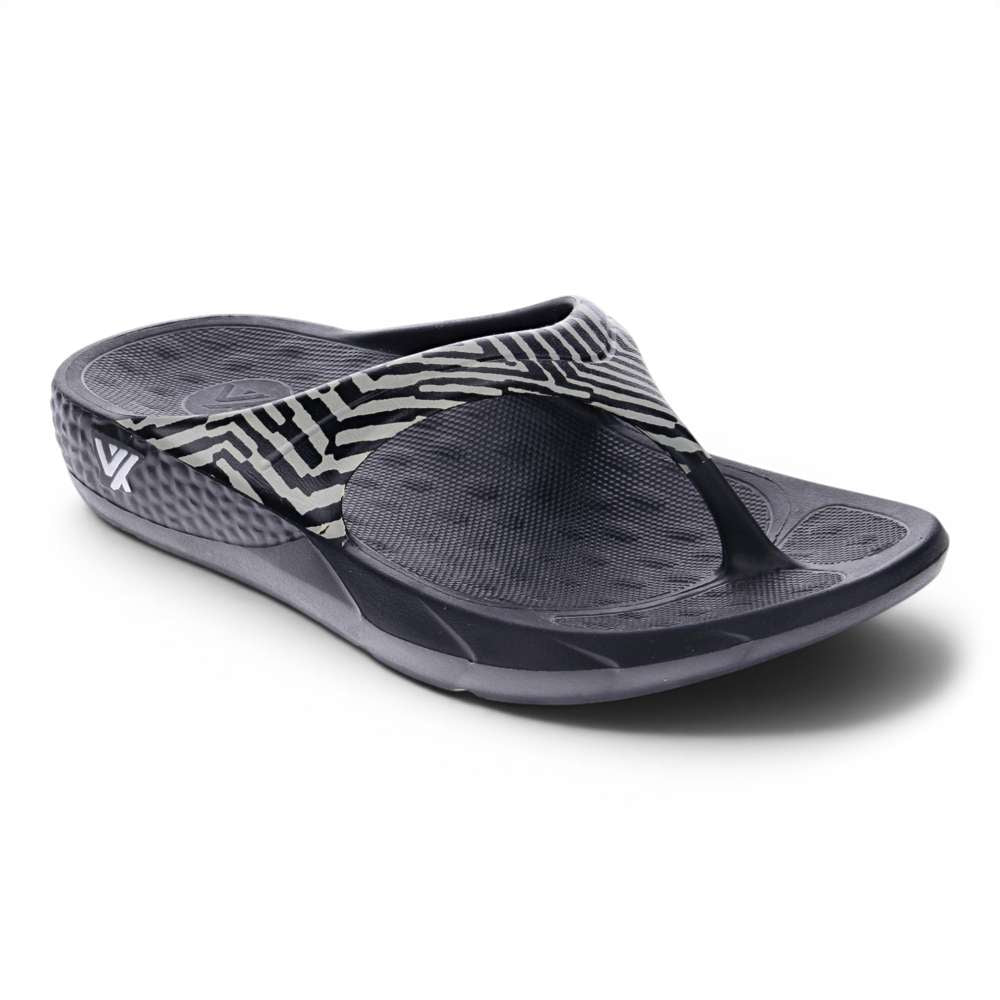 Vitality Recovery Toe Post Sandal - Black Zebra